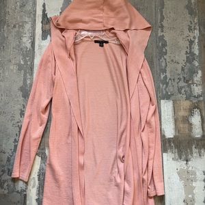 Peach colored hooded cardigan